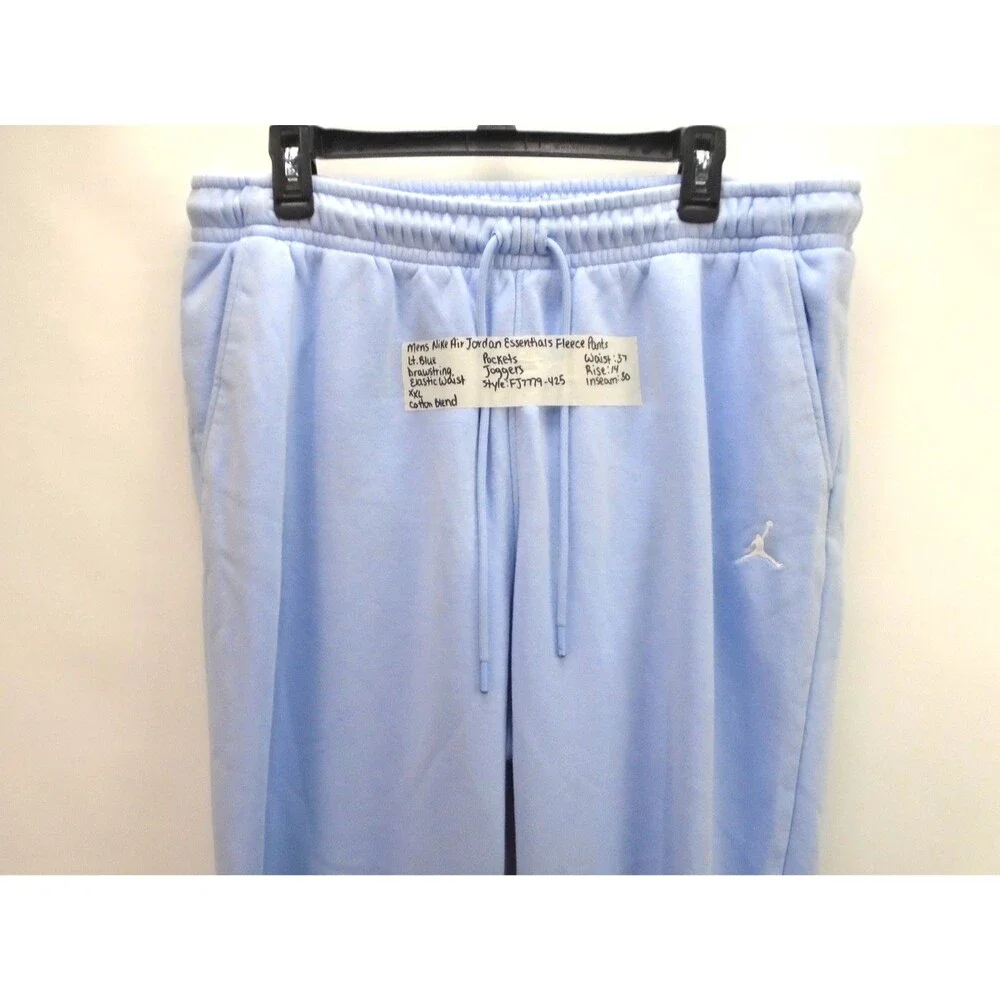 Mens Air Jordan Essentials Fleece 2 Piece Set XXL Lite Blue Pullover & Sweats